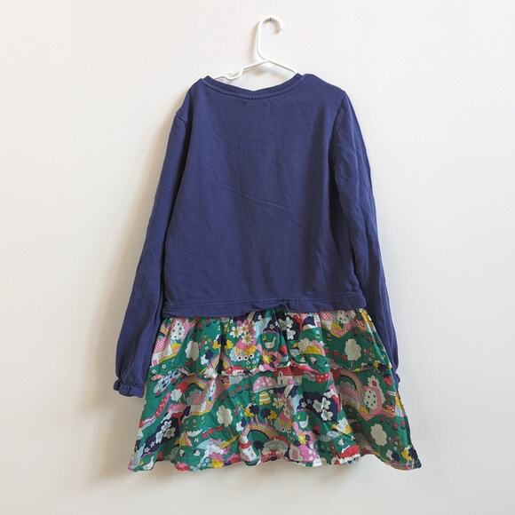 Mini Boden Dress Girls Sz 11-12y Blue Apple Sequin House Country - Picture 5 of 6